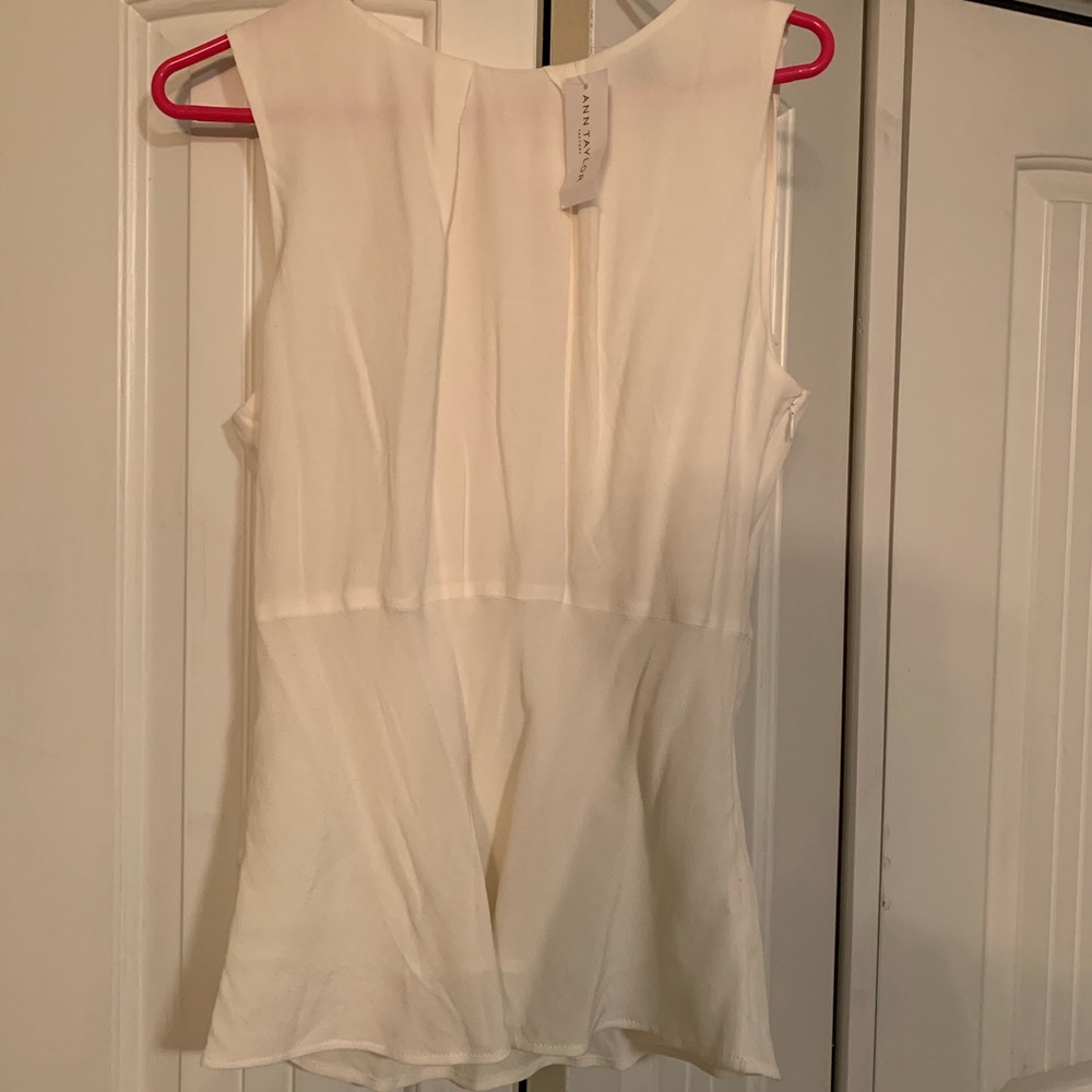 NWT Ann Taylor Cream Peplum